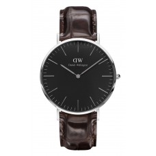 Daniel Wellington Black York Watch LEATHER Silver 40mm_DW00100134